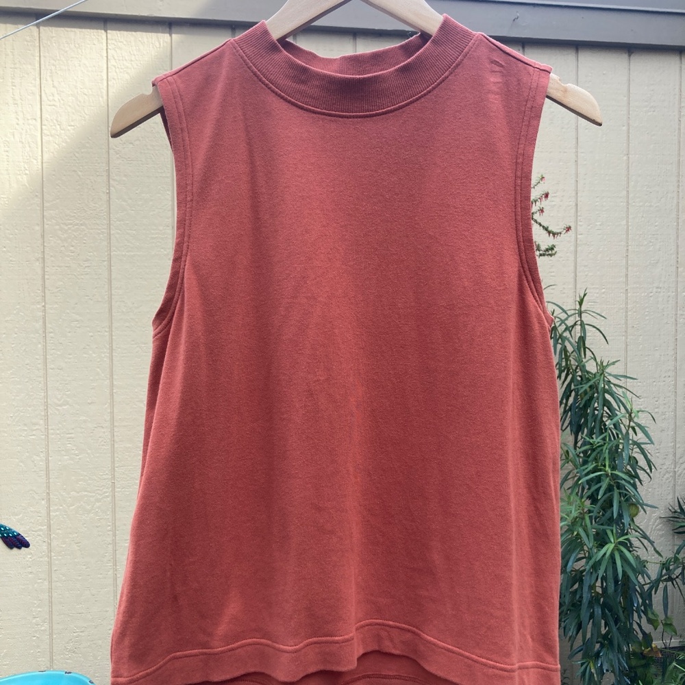Pact Women’s Organic Cotton high neck sleeveless top Orange